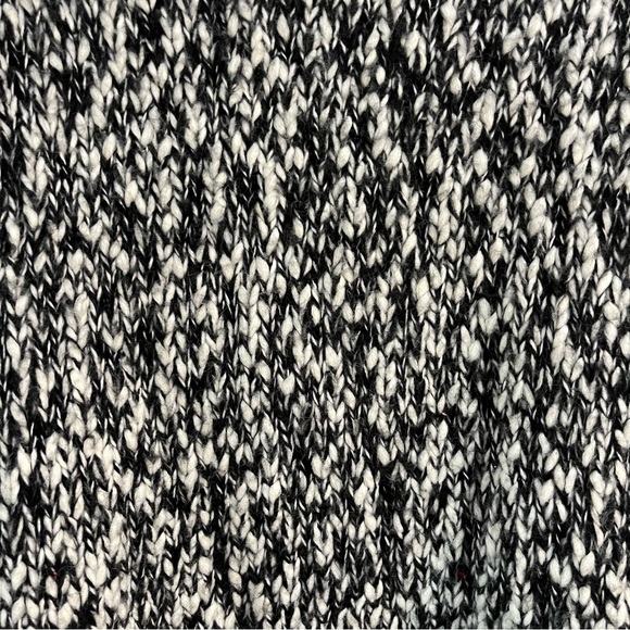 Knit Black and White Turtleneck Sweater - Picture 6 of 6